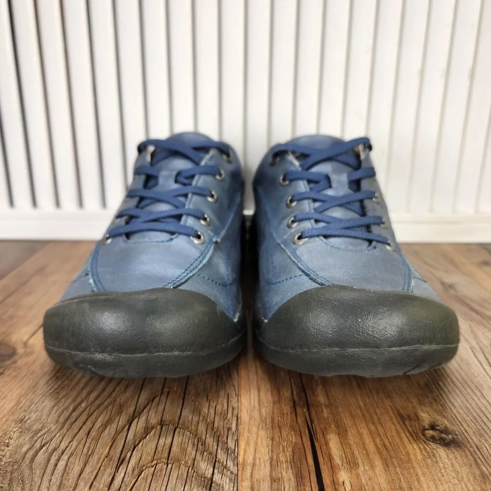 Keen Toyah Trail Sneakers Womens Sz 8.5 Blue Leather Hiking Oxford Shoes 1010207